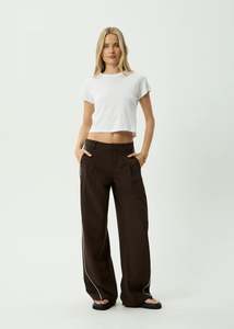 Afends: AFENDS DITA LOWRISE TROUSERS - COFFEE