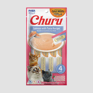 Treats: INABA Churu Salmon with Tuna Cat Treats