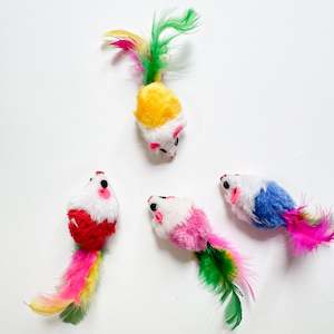 Cat Toys: Assorted Mouse Feather Cat Toys