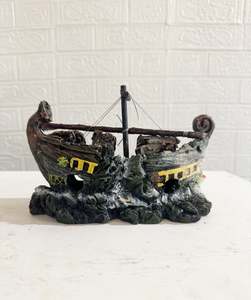 Cat Toys: Pirate Boat Aquarium Ornament