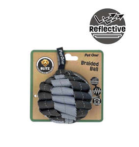 Dog Toys: BLITZ BRAIDED BALL GREY (Medium)
