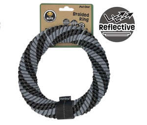 Dog Toys: BLITZ BRAIDED RING  GREY  (LARGE)