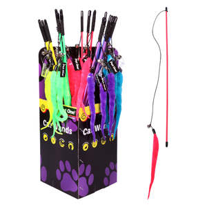 Cat Toys: Pet One Wand Worm With Bell 50cm Mix Colour