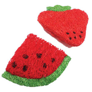 Small Animals: A&E Loofah Strawberry and Watermelon Slice