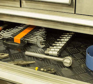 Rubber Sheeting Mat Checkered Pre-pack 2000 x 1000mm Black