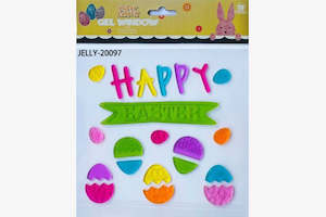 Easter: Easter Gel Sticker 20x25cm Happy Eggs