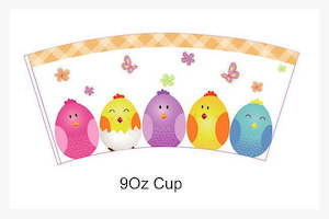 Easter: Easter Party Cups 250ml 12pk Hens Eggs