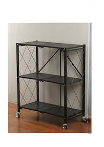 Shelving Displays: Shelf Collapsible, 3 Tier Black, 71x34.5x87cm High