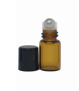 Cosmetic Pharmaceutical Containers: Euro Amber Bottle, 5mls W Roller, & Cap
