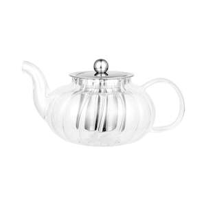 Teapots: Avanti Vortice Dhalia Ribbed Glass Teapot - 400ml