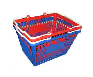 Shopping Baskets: Shopping Basket W Plastic Handles - Single