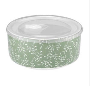 7 50 Clearance: Prep Repose Green Flowers Microwave Food Bowl