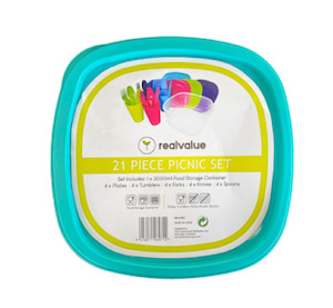Kitchen: 21 Pc Picnic Set Multi Coloured