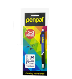 Stationary: Penpal 10+2 Free Blue Ball Point 1.0 Medium Pen