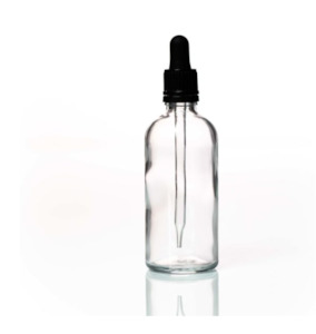 Industrial: Clear Glass Bottle W Tamper Dropper 100ml