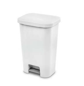 Rubbish Bins: Sterilite Step-On Wastebasket 45L – White / Black