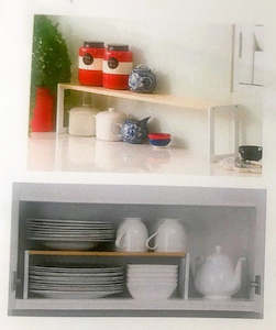 Shelving Displays: LTW White & Bamboo Shelf 70 x 13cm