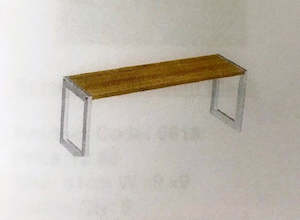 Shelving Displays: LTW White & Bamboo Shelf 45 x 13cm