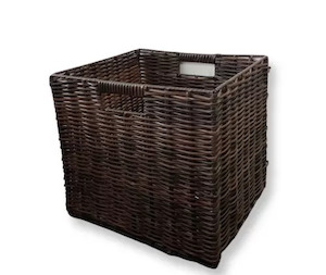 Basket Foldable Dark Brown