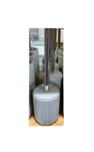 Bathroom: Toilet Brush Holder Ribbed Grey