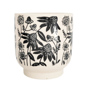 Garden: Black Flower Planter Black 12cm