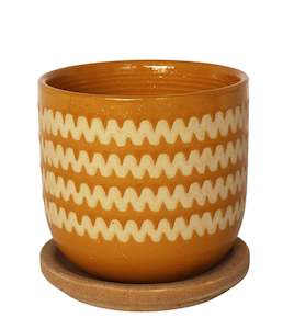 Garden: Onyx Planter with Saucer Mustard/Sand