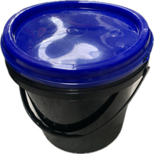 Top Pail 4L Black W Blue Lid