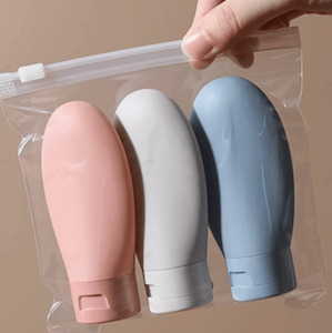 Bathroom: 3pc Travel Bottle Set In Bag