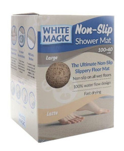 White Magic Non-Slip Shower Mat Large - Latte