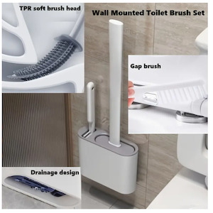 Flat Silicone Toilet Brush W Gap Brush