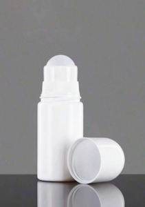 Cosmetic Pharmaceutical Containers: 50ml Deodorant Roll On & Ball Container