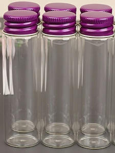 20ml Tall Glass Bottle W Purple Lid