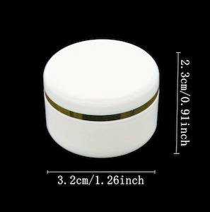 Cosmetic Pharmaceutical Containers: 10ml Cosmetic Jar White W Gold