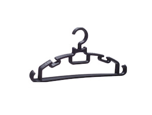 Coat Hanger 6pc Black Plastic