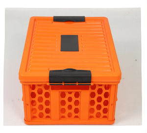 Commercial Storage: QS Foldable Box Orange/Black 35L W Lid