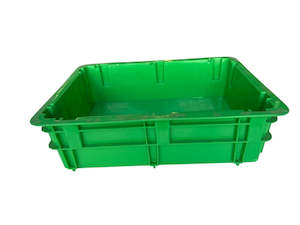 Commercial Storage Crates And Storage Bins: QS Plastic Storage Bin Nestable Stackable 400mm Green