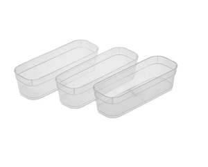 Brand Sterilite: Sterilite Set of 3 Narrow Storage Trays – Clear