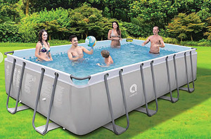 Pools Spas And Accessories: Avenli 5.49m x 2.8m x 1.22m (18'x9.2x48") Frame Plus Rect Pool Set With 2000 Gallon Pump