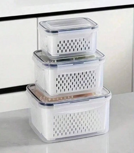 Clip Lid Box with Strainer Basket