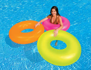 Pools Spas And Accessories: Intex Tube Ring - Neon Frost