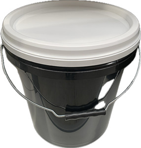 Top Pail 10L Black W White Lid