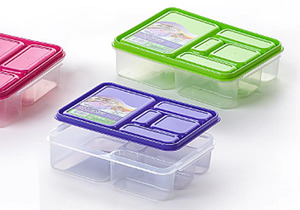 Kitchen: 5 Section Lunch Box With Coloured Lid