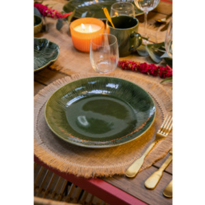 Kitchen: Mikasa 4 Pce Round Hessian Placemat Set - Natural