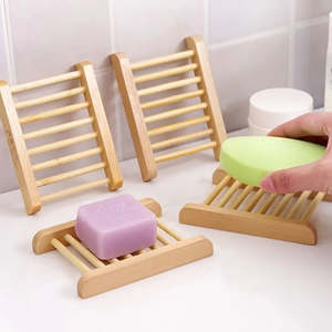 Bathroom: Soap Saver / Holder Natural Bamboo Light