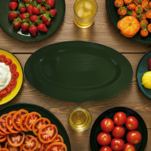 Melamine Oval Platter 16" Green WAS $9.99 NOW