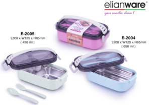 Kitchen: Stainless Steel Lunch Box W Handle, Spoon & Fork