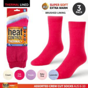 Adult Socks Heat Control Premium Thick 3pk