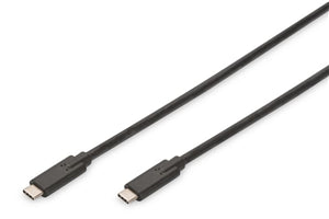 Adapters: Digitus USB 3.1 Gen 2 Type-C (M) to Type-C (M) Cable 1.0m