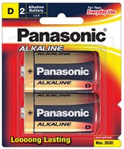 Batteries Chargers: Panasonic D Alkaline Battery 2 Pack