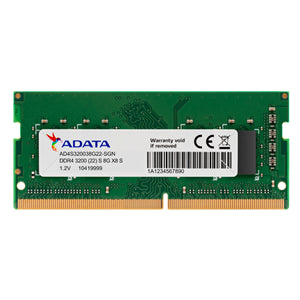 Memory Notebooks: ADATA 8GB DDR4-3200 1024x8 SODIMM Lifetime wty